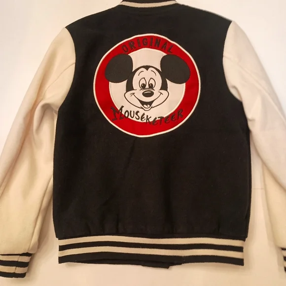 EUC BOYS MICKEY MOUSE MOUSEKETEER VARSITY JACKET SZ 7/8